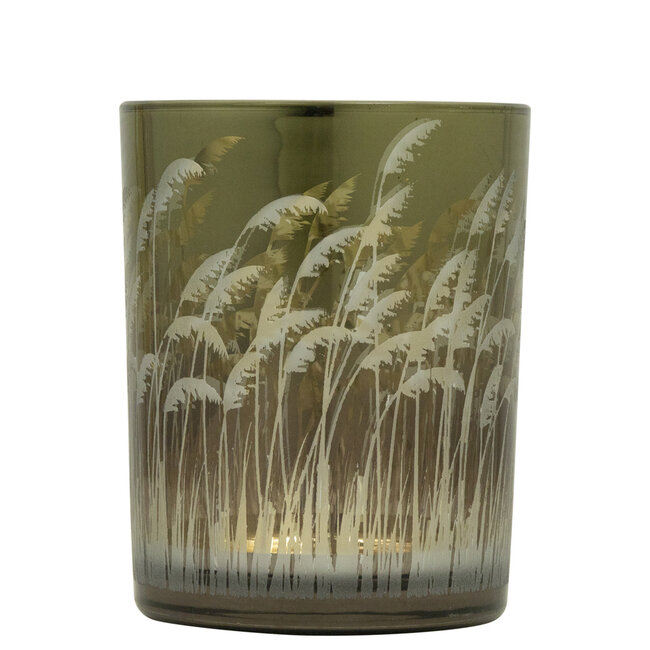 Mars & More windlicht palmgras goud medium 12cm
