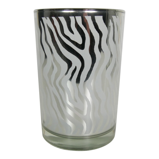 Mars & More windlicht zilver abstract large 18cm*