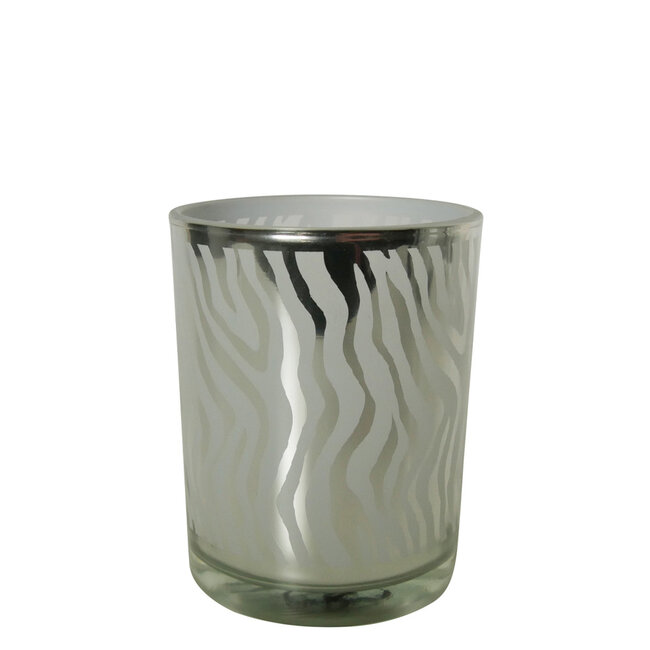 Mars & More windlicht zilver abstract small 8cm*