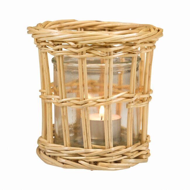 Mars & More rotan windlicht recht dubbel 14cm