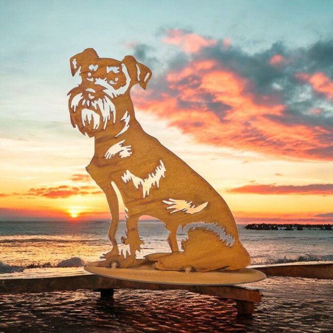 Dream-Garden Handgemaakt Tuinbeeld van Schnauzer zittend voor binnen en buiten