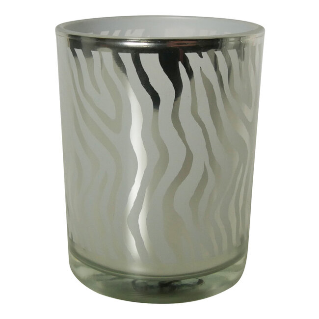 Mars & More windlicht zilver abstract medium 12cm*