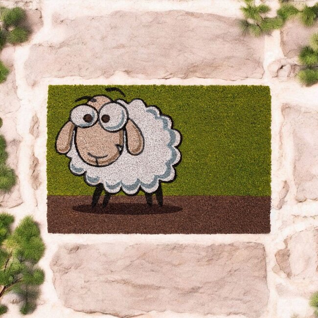 Dream-Living Kokos Deurmat schaap  40x60 cm