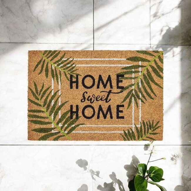 Dream-Living Kokos Deurmat groene bladeren 40x60cm