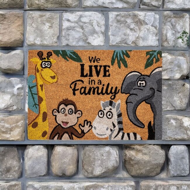 Dream-Living Kokos deurmat Family  60 x 40 cm