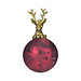 Mars & More decoratie bal hert antiek rood 8cm