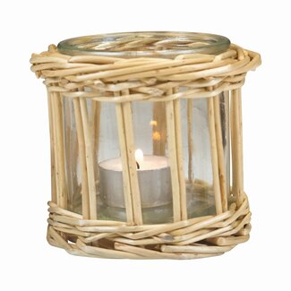 Mars & More rotan windlicht recht enkel 9cm