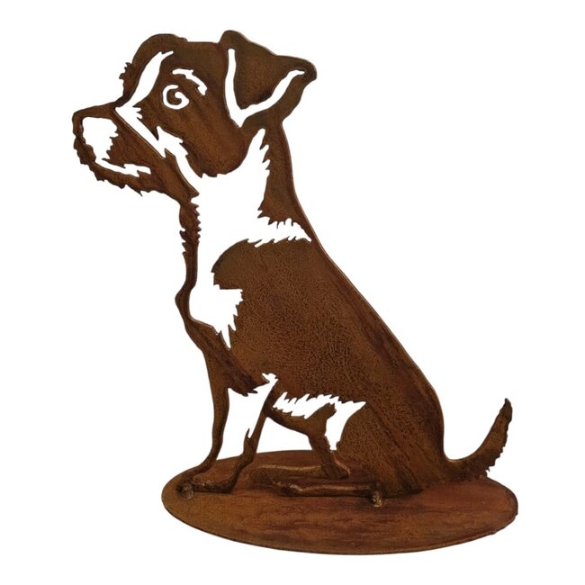 Dream-Garden Tuinbeeld Rex de ruwharige Jack Russel  -B22 x H28cm