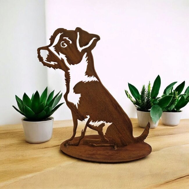 Dream-Garden Tuinbeeld Rex de ruwharige Jack Russel  -B22 x H28cm