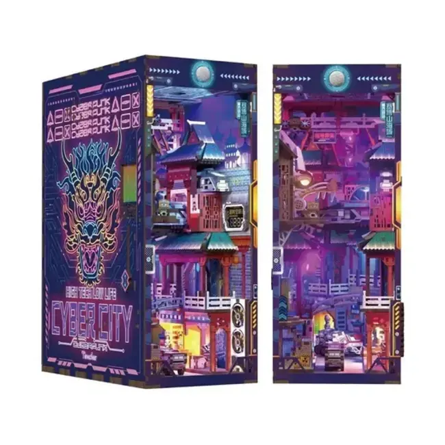 DIY Book Nook Boekensteun Cyber City, Tone-Cheer, TQ131, 24,5x18x10cm
