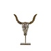 Mars & More schedel stier gegraveerd hout op standaard 27cm