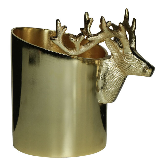 Mars & More wijnkoeler hert half champagne goud small
