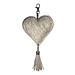 Mars & More sleutelhanger hart grijs 10cm