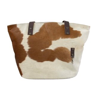 Mars & More handtas koe bruin 46x30x18cm (bos taurus taurus)