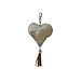 Mars & More sleutelhanger hart bruin 10cm