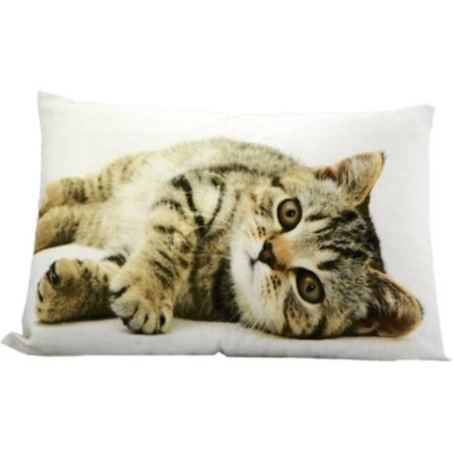 Mars & More canvas kussen tabby liggend 35x50cm