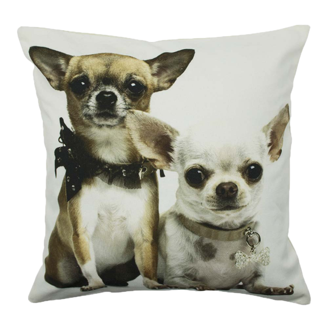 Mars & More canvas kussen 2 chihuahuas 50x50cm*