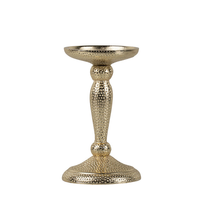 Mars & More kandelaar gehamerd champagne goud 16,5x10cm