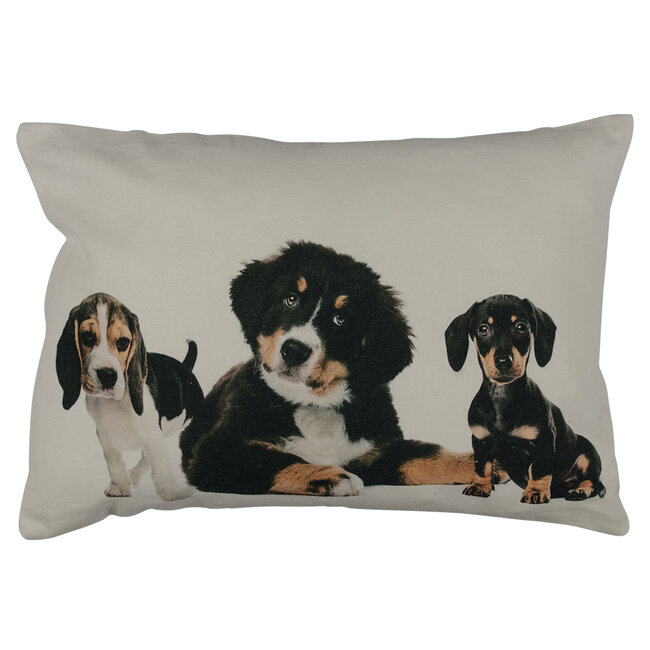 Mars & More canvas kussen mix puppies 35x50cm*