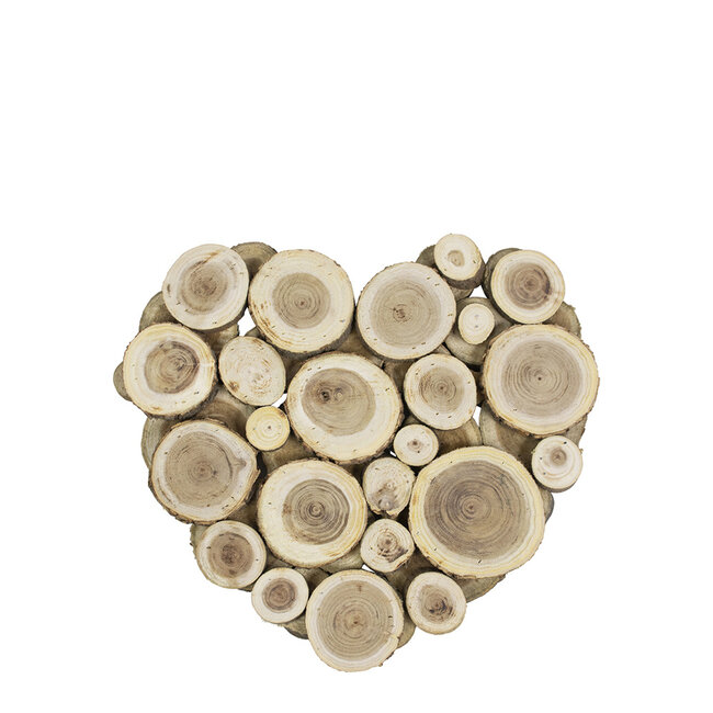 Mars & More hout mix wanddecoratie hart small 30cm
