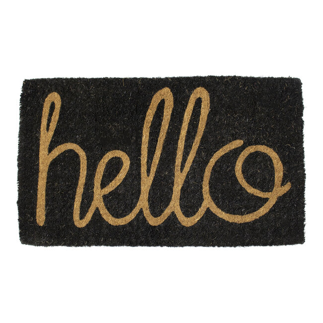Mars & More kokosmat handgeweven hello zwart 75cm*