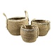 Mars & More manden naturel gevlochten rand (set van 3)*