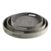 Mars & More dienbladen koehuid rond grijs (set of 3)