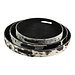 Mars & More dienbladen koehuid rond zwart/wit (set of 3)