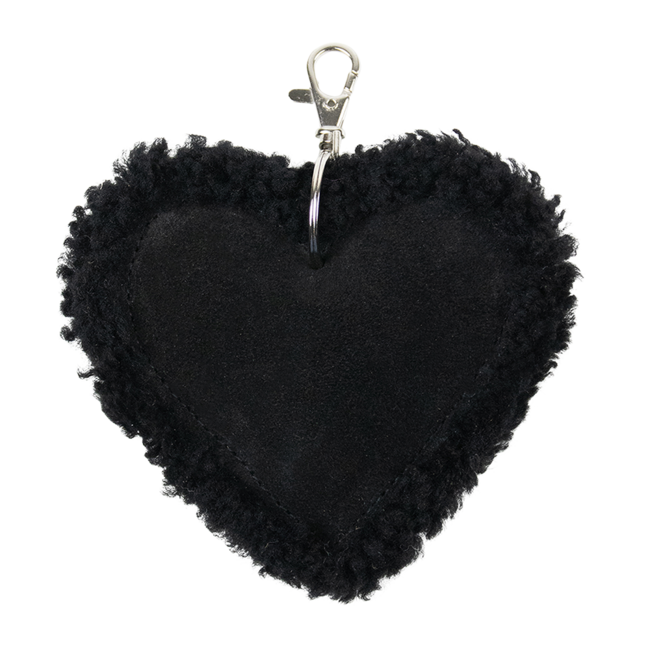 Mars & More schaap zwart sleutelhanger hart leer 10cm