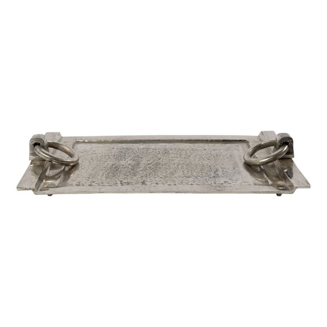 Mars & More Dienblad met handgrepen ijzer zilver h8 55x33