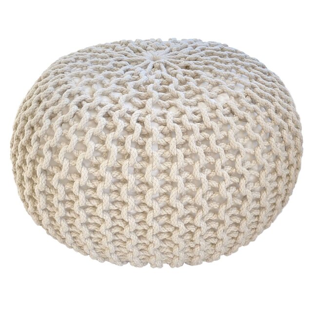 Dream-Living Duurzame Beige  poef Ø 55cm voor binnen- buiten- zwembad