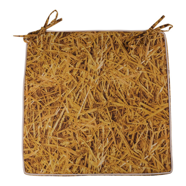 2Lif Texas Photoprint stoelkussen geel 40x40cm