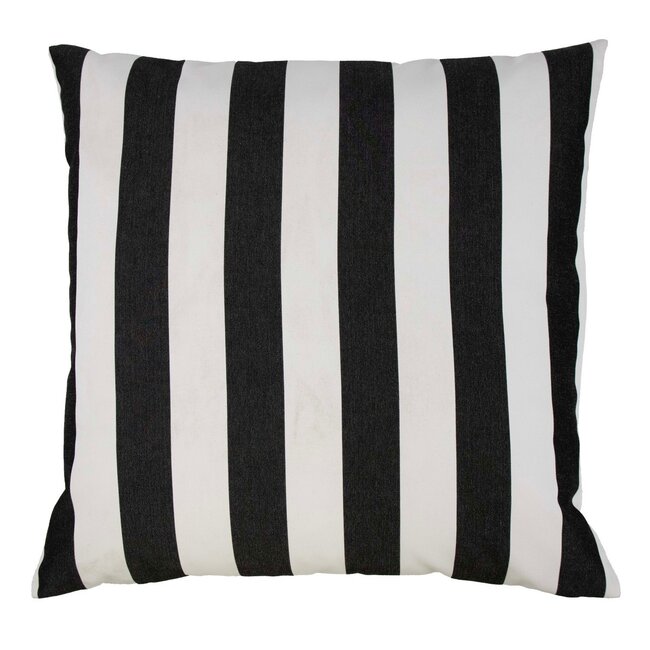 2Lif Lef grote streep buitenkussen donkergrijs 60x60cm