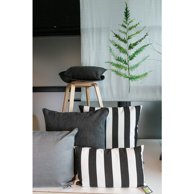 2Lif Lef grote streep buitenkussen donkergrijs 60x60cm