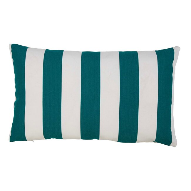 2Lif Lef grote streep buitenkussen petrol 30x50cm