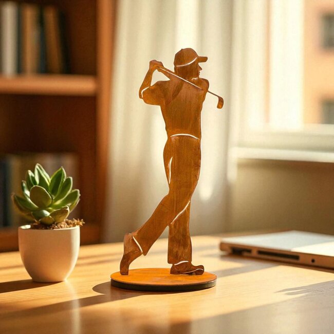 Dream-Living Handgemaakte golfspeler roest 40 cm