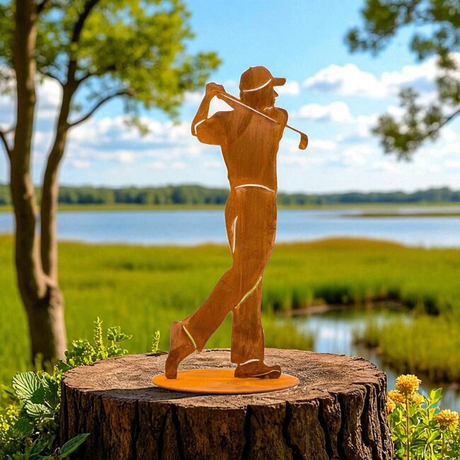 Dream-Living Handgemaakte golfspeler roest 40 cm