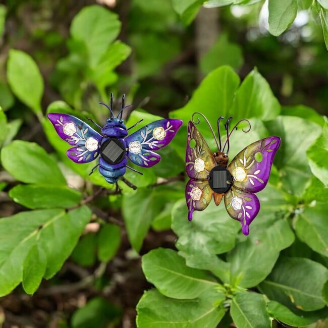 Dream-Living Solar boom vlinders twee stuks 19 x 12 cm, 16 x 15 cm