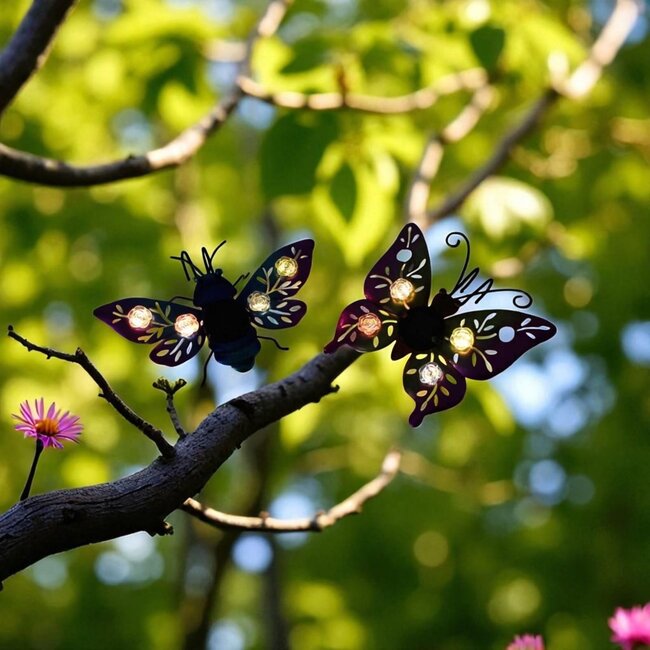 Dream-Living Solar boom vlinders twee stuks 19 x 12 cm, 16 x 15 cm