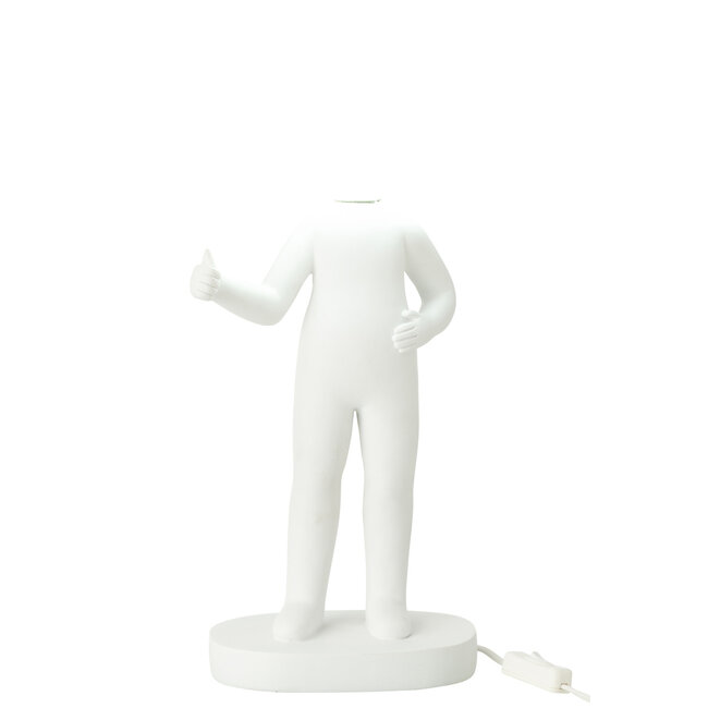 J-Line Tafellamp Thumbs Up Hars Wit