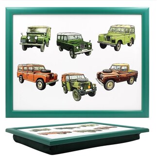 Lesser & Pavey Schootkussen met Vintage Land Rover Illustraties