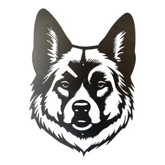 Siermetaal Metalen Akita Wanddecoratie van Cortenstaal – 377 x 290 x 2 mm