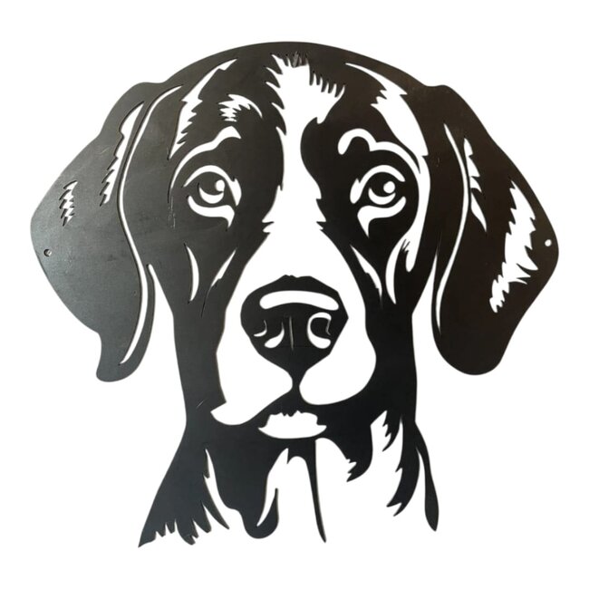 Siermetaal Duitse Staande Korthaar van Cortenstaal – 319x307x2 mm Tuindecoratie