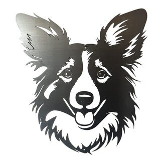 Siermetaal Sheltie van Cortenstaal – Tuindecoratie 363x274x2 mm