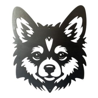 Siermetaal Pomsky van Cortenstaal – Tuindecoratie 344x289x2 mm