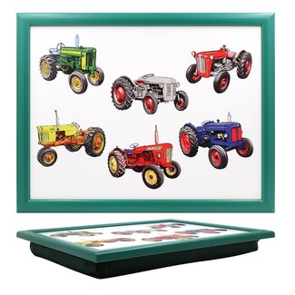 Lesser & Pavey Schootkussen laptray Oldtimer Tractor print  44 x 33 x 6 cm