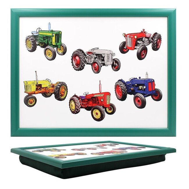 Lesser & Pavey Schootkussen laptray Oldtimer Tractor print  44 x 33 x 6 cm