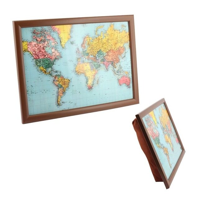 Lesser & Pavey Schootkussen Laptray – Wereldkaart – 44 x 34 x 6 cm