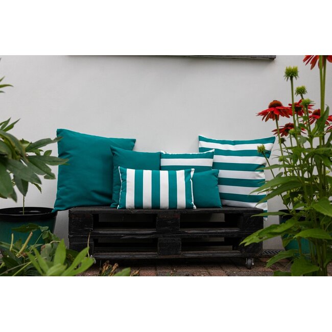 2Lif Lef uni outdoor petrol kussen 45x45cm