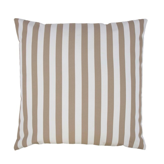 2Lif Lef kleine strepen buitenkussen zand 60x60cm